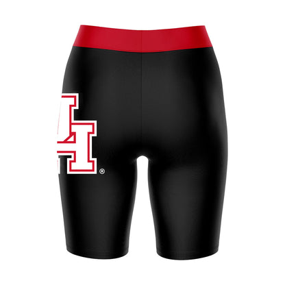 University of Houston Cougars Vive La Fete Game Day Logo on Thigh and Waistband Black and Red Women Bike Short 9 Inseam