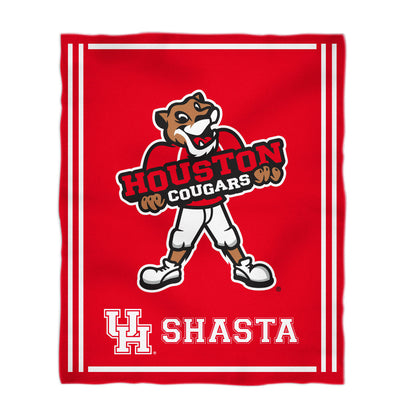University of Houston Cougars Kids Game Day Red Plush Soft Minky Blanket 36 x 48 Mascot
