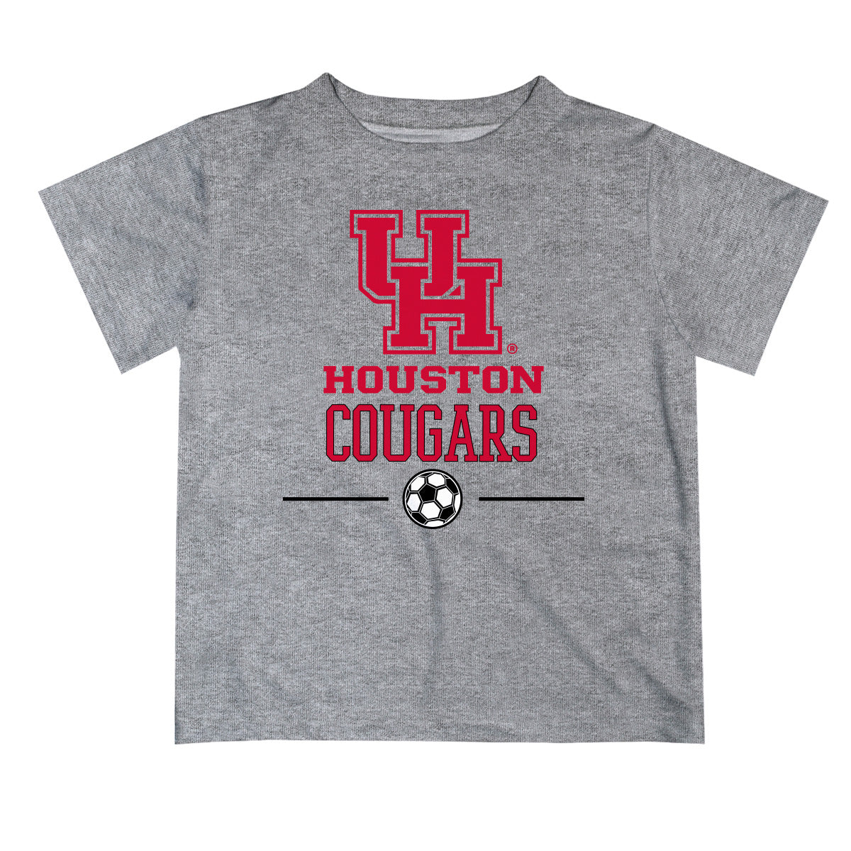Houston Cougars Vive La Fete Soccer V1 Heather Gray Short Sleeve Tee Shirt