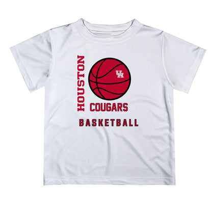 Houston Cougars Vive La Fete Basketball V1 White Short Sleeve Tee Shirt