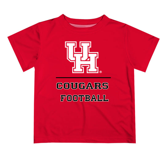 Houston Cougars Vive La Fete Football V1 Red Short Sleeve Tee Shirt