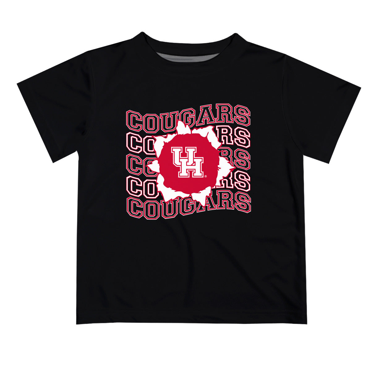 Houston Cougars Vive La Fete  Black Art V1 Short Sleeve Tee Shirt