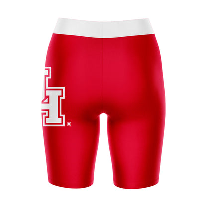 Houston Cougars Vive La Fete Game Day Logo on Thigh and Waistband Red and White Women Bike Short 9 Inseam