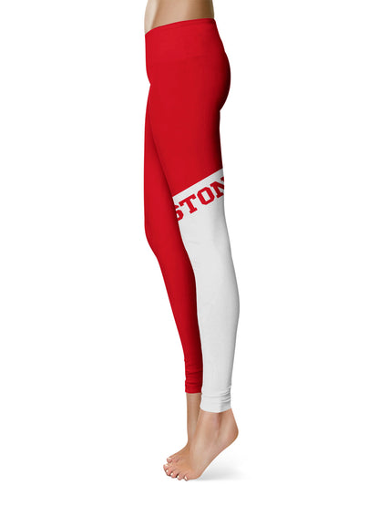 Houston Cougars Vive La Fete Game Day Collegiate Leg Color Block Women Red White Yoga Leggings