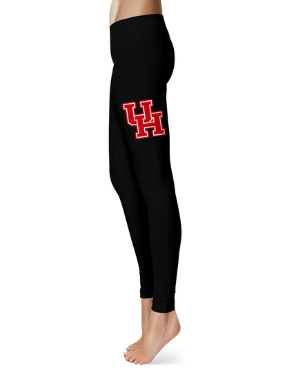 Houston Cougars Vive La Fete Game Day Collegiate Large Logo on Thigh Women Black Yoga Leggings 2.5 Waist Tights