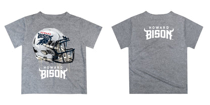 Howard University Bison Original Dripping Football Helmet Heather Gray T-Shirt by Vive La Fete