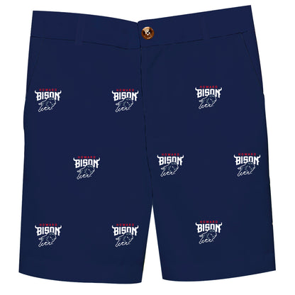 Howard University Bison Boys Game Day Navy Structured Shorts