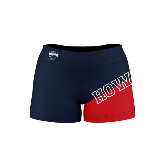 Howard University Bison Vive La Fete Game Day Collegiate Leg Color Block Women Navy Red Optimum Yoga Short