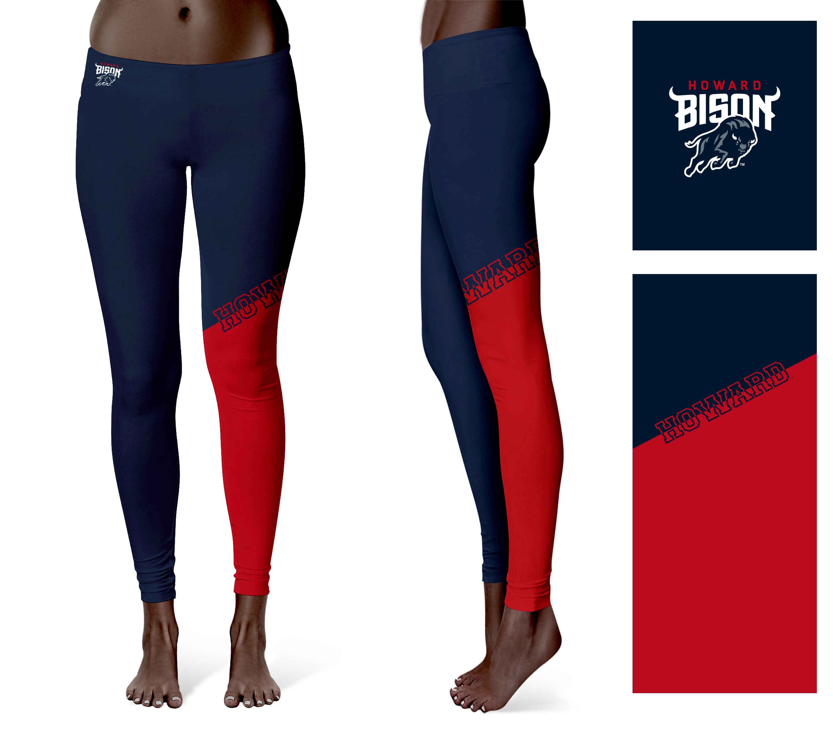 Howard University Bison Game Day Leg Color Block Blue Red