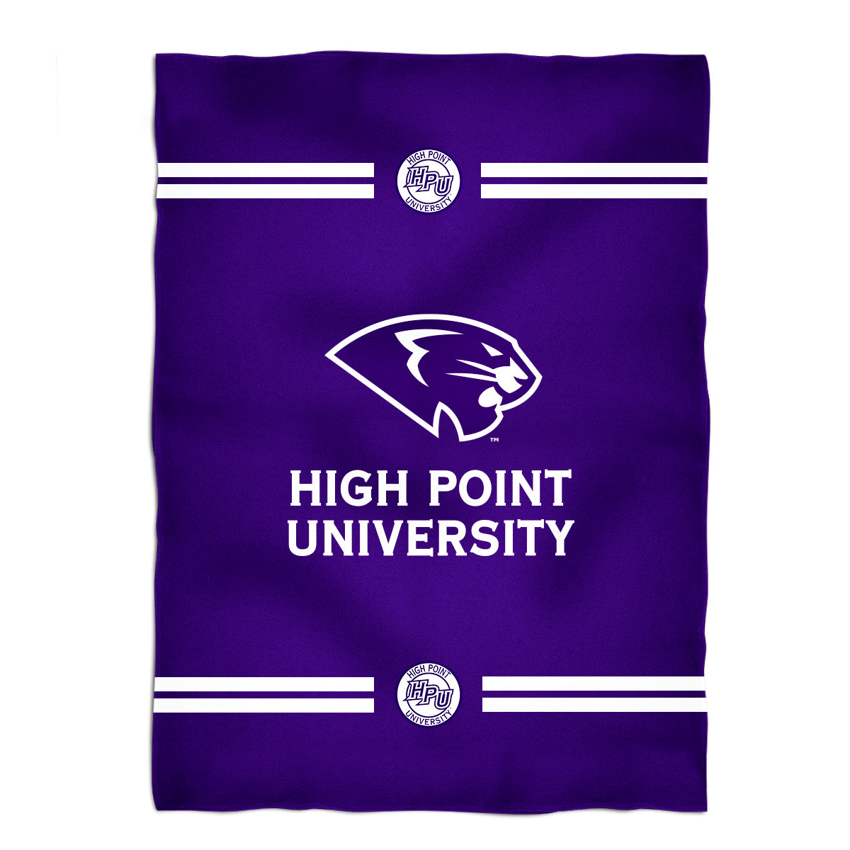 High Point Panthers Game Day Soft Premium Fleece Purple Throw Blanket 40 x 58 Logo and Stripes