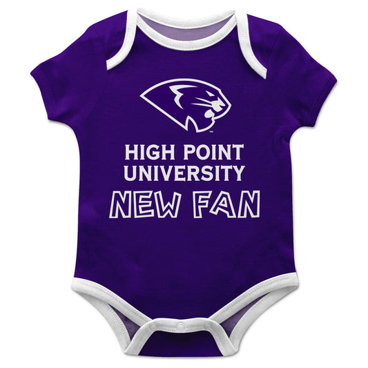 High Point Panthers Infant Game Day Purple Short Sleeve One Piece Jumpsuit by Vive La Fete