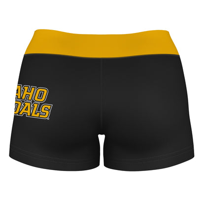 Idaho Vandals Vive La Fete Game Day Logo on Thigh & Waistband Black & Gold Women Yoga Booty Workout Shorts 3.75 Inseam - Vive La F̻te - Online Apparel Store