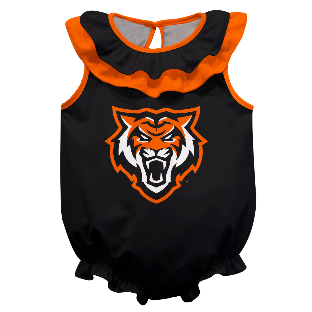 Idaho State Bengals ISU Black Sleeveless Ruffle One Piece Jumpsuit Mascot Bodysuit by Vive La Fete