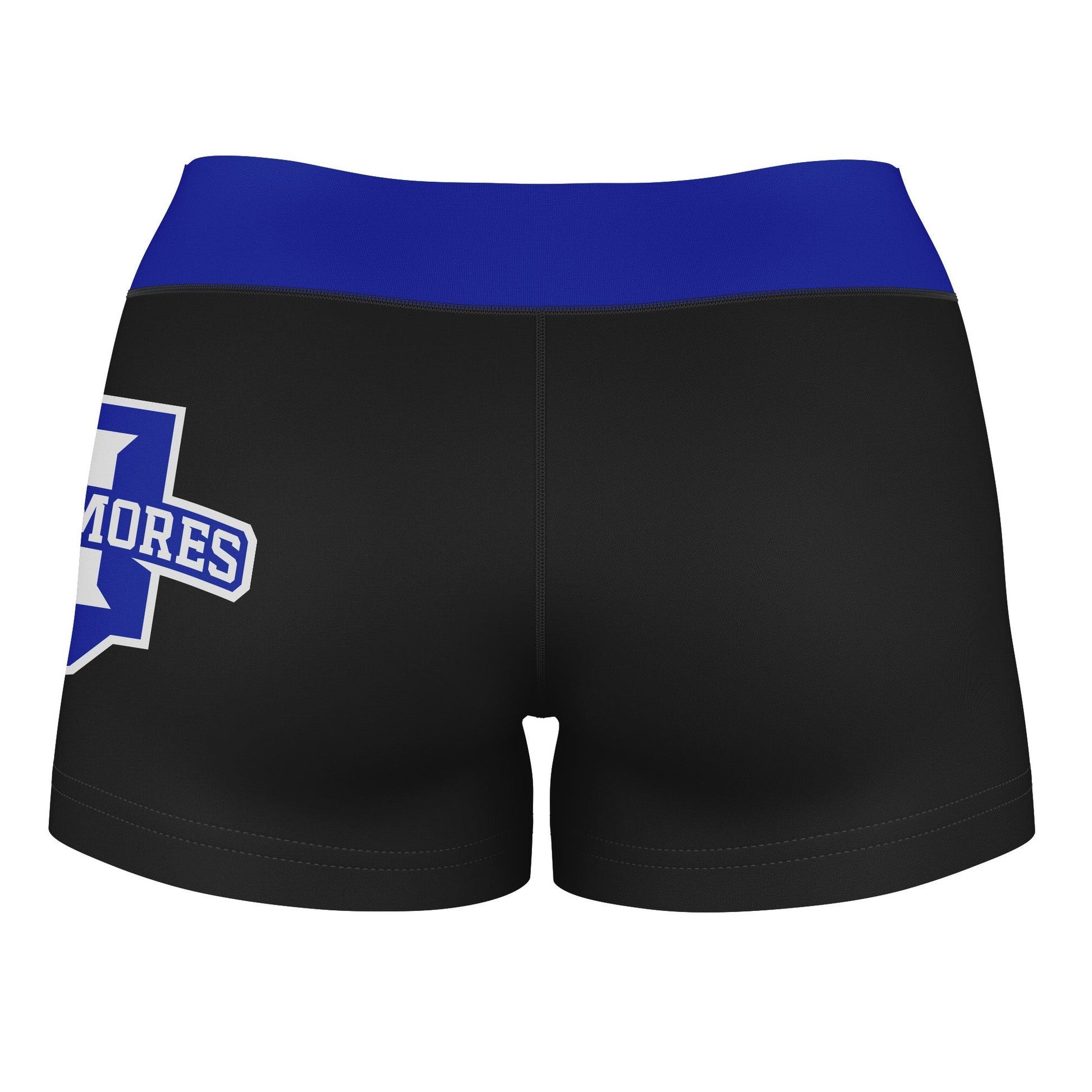 Indiana State Sycamores Vive La Fete Logo on Thigh & Waistband Black & Blue Women Yoga Booty Workout Shorts 3.75 Inseam" - Vive La F̻te - Online Apparel Store