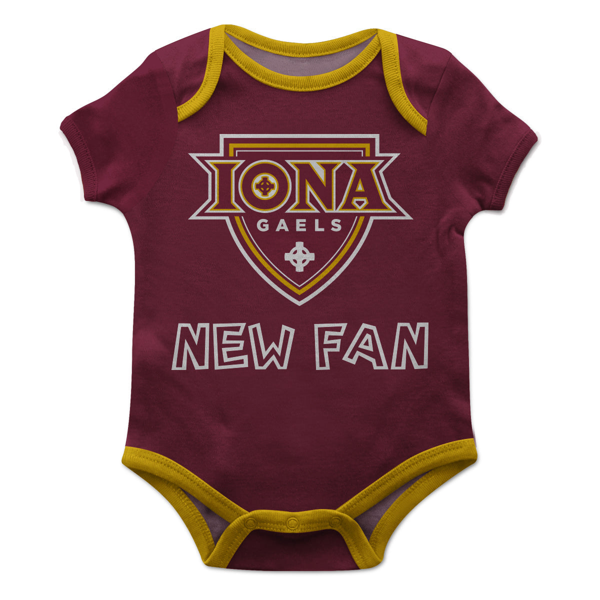 Iona Gaels Infant Game Day Maroon Short Sleeve One Piece Jumpsuit by Vive La Fete