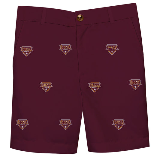 Iona College Gaels Boys Game Day Maroon Structured Shorts