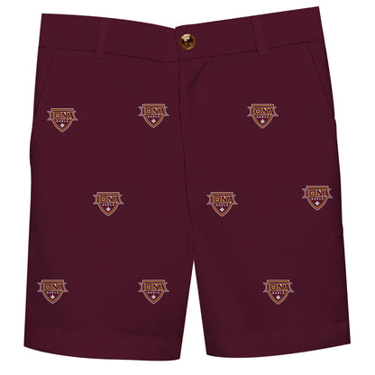 Iona College Gaels Boys Game Day Maroon Structured Shorts