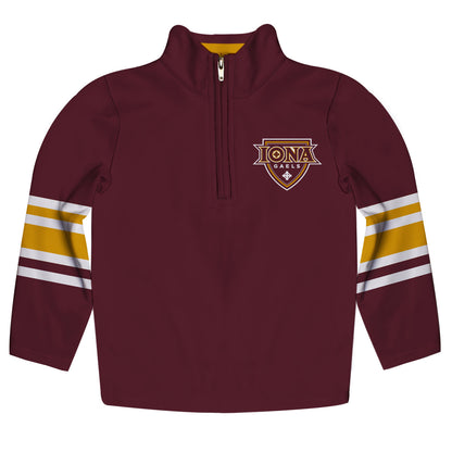 Iona College Gaels Game Day Maroon Quarter Zip Pullover for Infants Toddlers by Vive La Fete