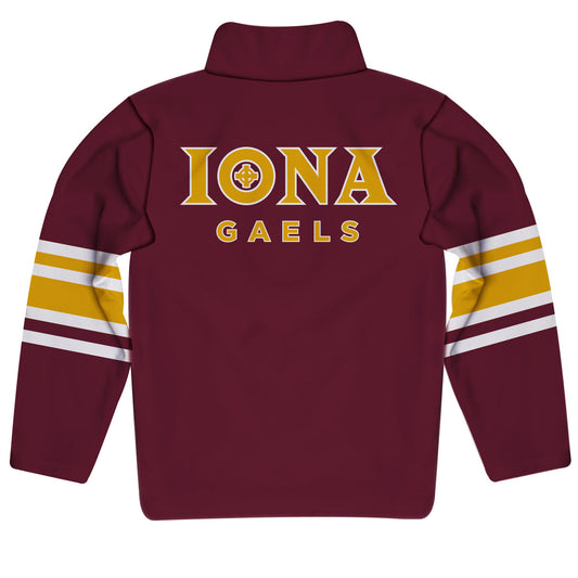 Mouseover Image, Iona College Gaels Game Day Maroon Quarter Zip Pullover for Infants Toddlers by Vive La Fete