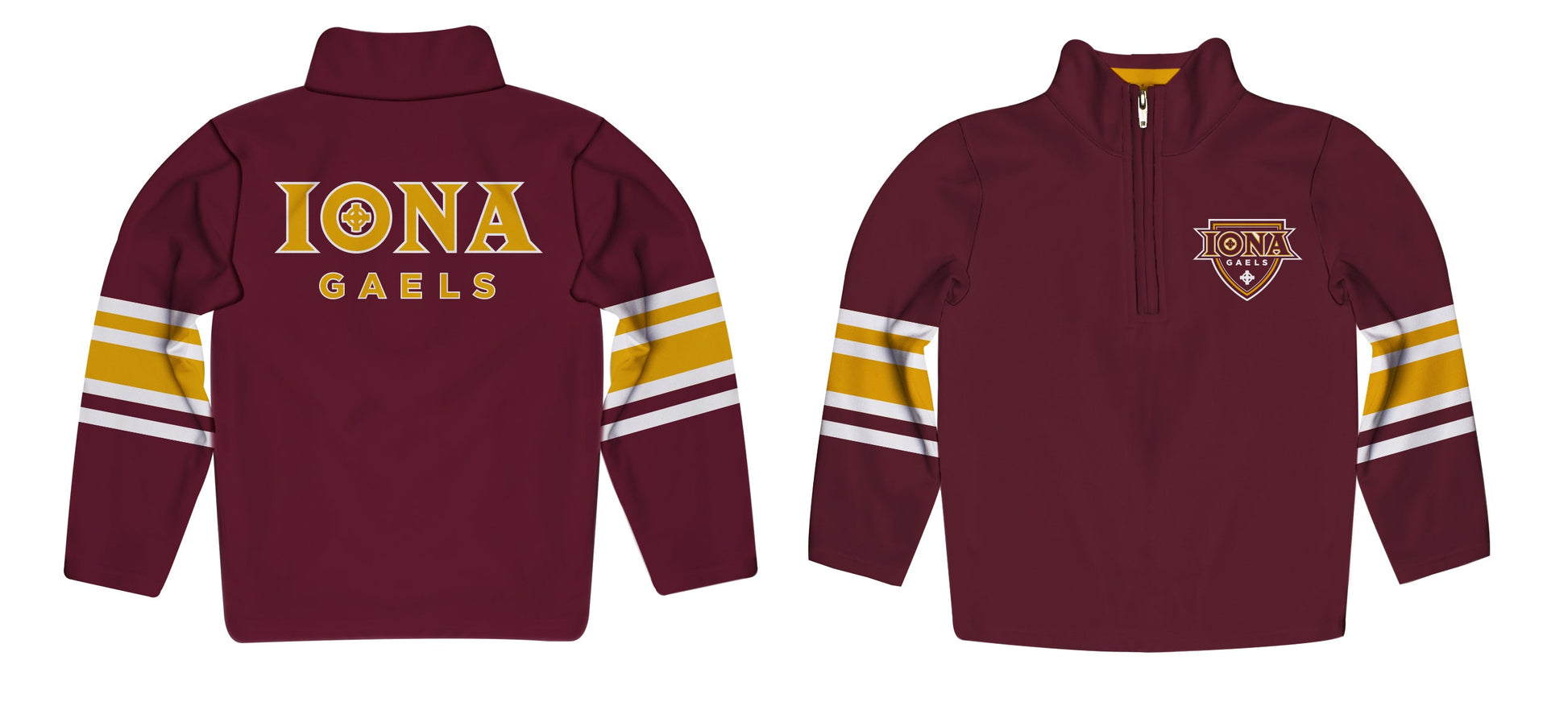 Iona College Gaels Game Day Maroon Quarter Zip Pullover for Infants Toddlers by Vive La Fete