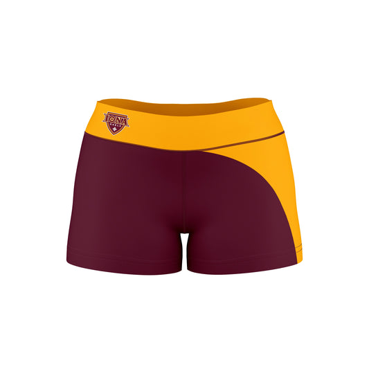 Iona College Gaels Vive La Fete Collegiate Waist Color Block Women Maroon Gold Optimum Yoga Short