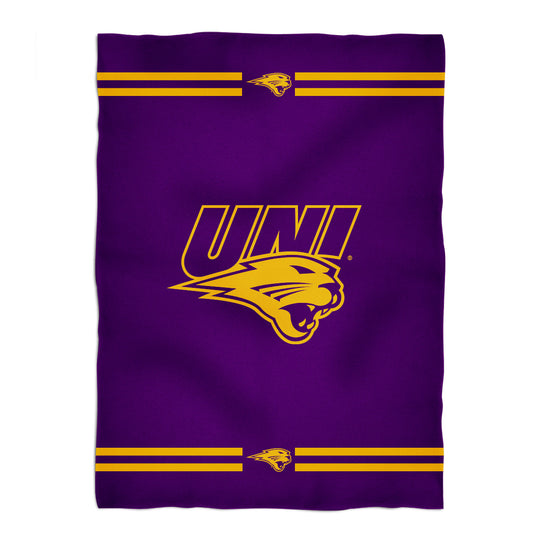 Northern Iowa Panthers Game Day Soft Premium Fleece Purple Throw Blanket 40 x 58 Logo and Stripes