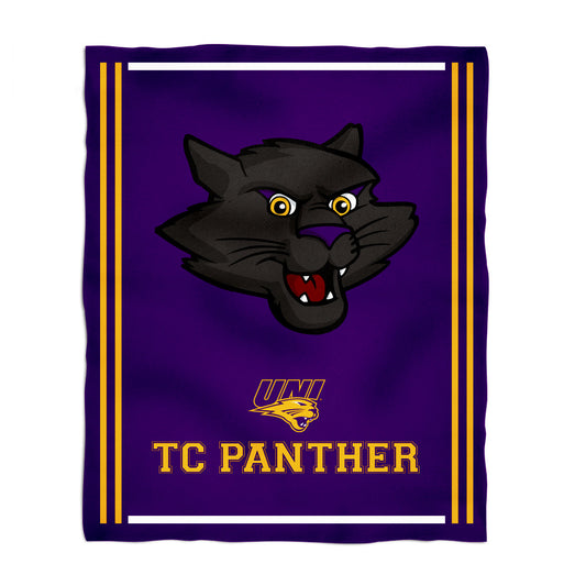 Northern Iowa Panthers Kids Game Day Purple Plush Soft Minky Blanket 36 x 48 Mascot