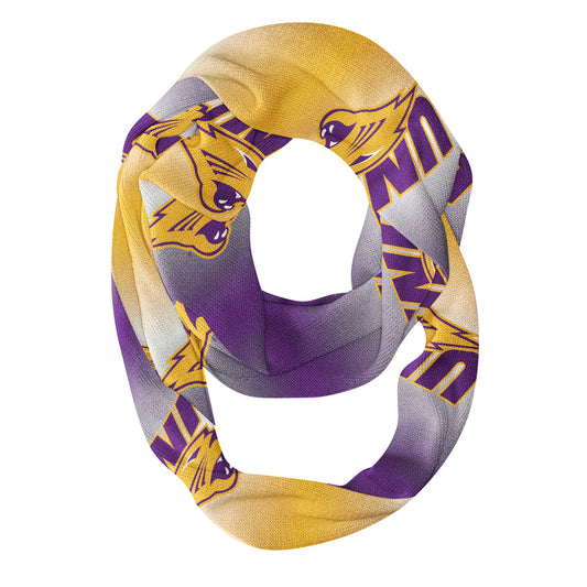 Northern Iowa Panthers Vive La Fete All Over Logo Game Day Collegiate Women Ultra Soft Knit Infinity Scarf