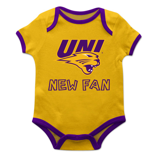 Northern Iowa Panthers Infant Game Day Gold Short Sleeve One Piece Jumpsuit by Vive La Fete