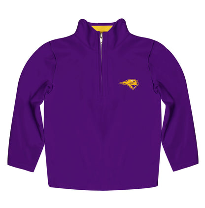 Northern Iowa Panthers  Game Day Solid Purple Quarter Zip Pullover for Infants Toddlers by Vive La Fete