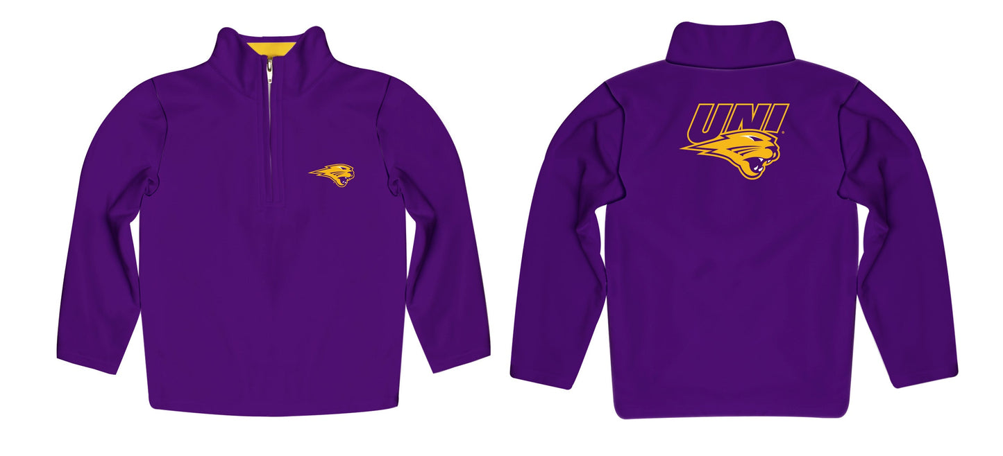 Northern Iowa Panthers  Game Day Solid Purple Quarter Zip Pullover for Infants Toddlers by Vive La Fete