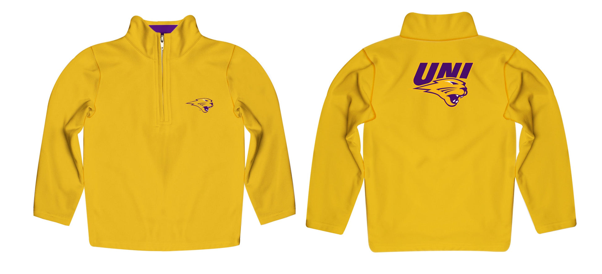 Northern Iowa Panthers  Game Day Solid Gold Quarter Zip Pullover for Infants Toddlers by Vive La Fete
