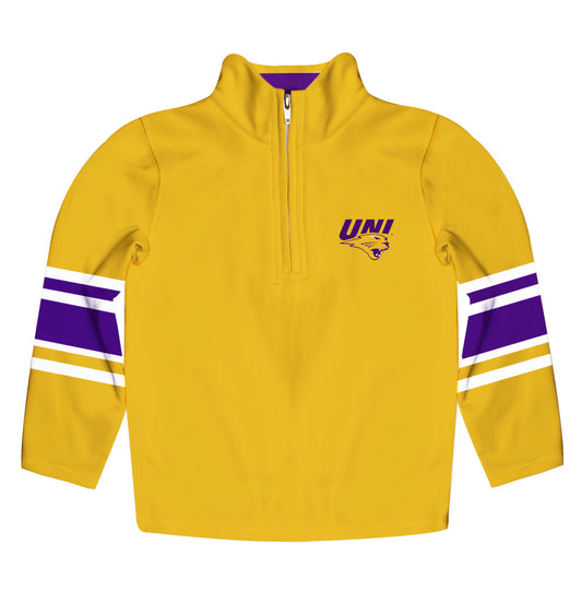 Northern Iowa Panthers Game Day Gold Quarter Zip Pullover for Infants Toddlers by Vive La Fete