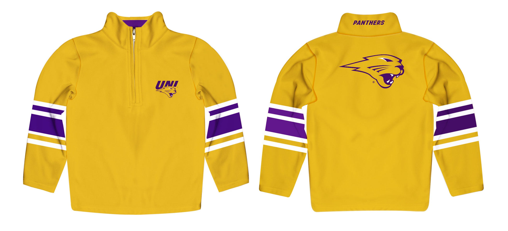 Northern Iowa Panthers Game Day Gold Quarter Zip Pullover for Infants Toddlers by Vive La Fete