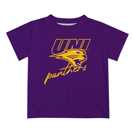 Northern Iowa Panthers Vive La Fete Script V1 Purple Short Sleeve Tee Shirt
