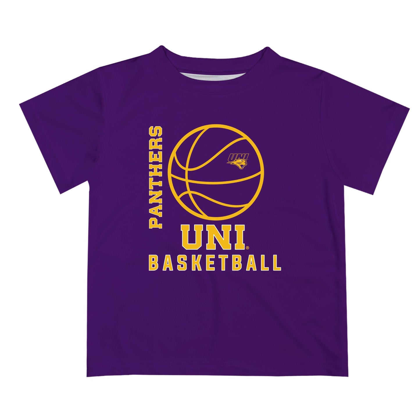 Northern Iowa Panthers Vive La Fete Basketball V1 Purple Short Sleeve Tee Shirt