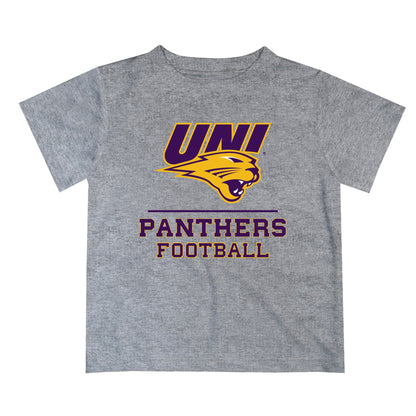 Northern Iowa Panthers Vive La Fete Football V1 Gray Short Sleeve Tee Shirt