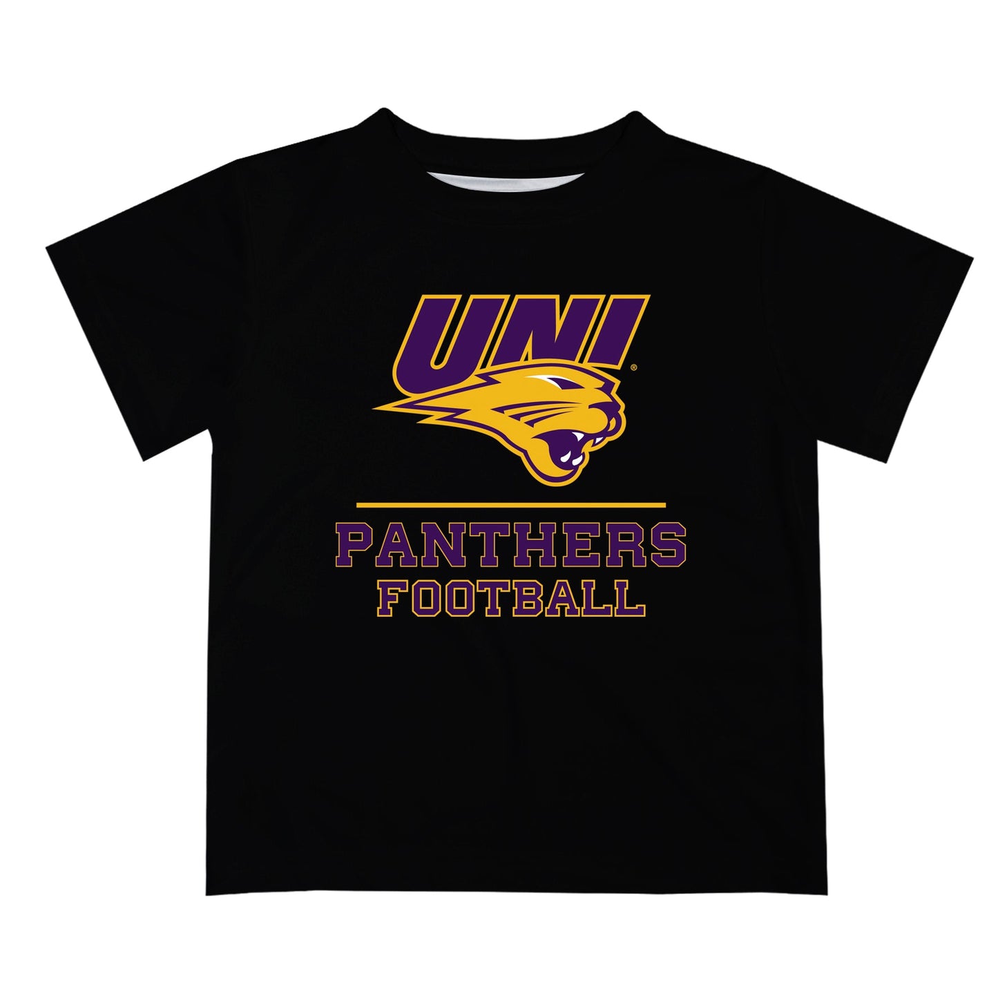 Northern Iowa Panthers Vive La Fete Football V1 Black Short Sleeve Tee Shirt