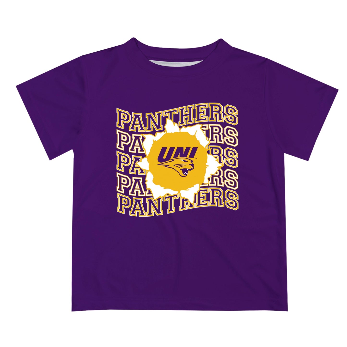 Northern Iowa Panthers Vive La Fete  Purple Art V1 Short Sleeve Tee Shirt