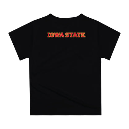 Iowa State Cyclones ISU Original Dripping Football Helmet Black T-Shirt by Vive La Fete