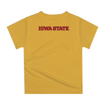 Iowa State Cyclones ISU Original Dripping Football Helmet Gold T-Shirt by Vive La Fete