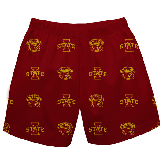 Iowa State Cyclones ISU Boys Game Day Elastic Waist Classic Play Maroon Pull On Shorts