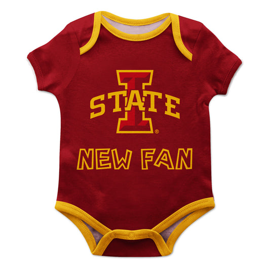 Iowa State Cyclones ISU Infant Game Day Maroon Short Sleeve One Piece Jumpsuit New Fan Logo Bodysuit by Vive La Fete