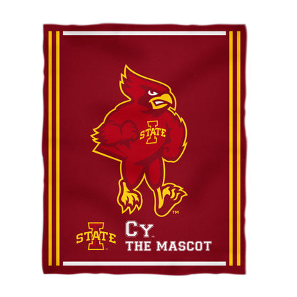 Iowa State Cyclones ISU Kids Game Day Red Plush Soft Minky Blanket 36 x 48 Mascot