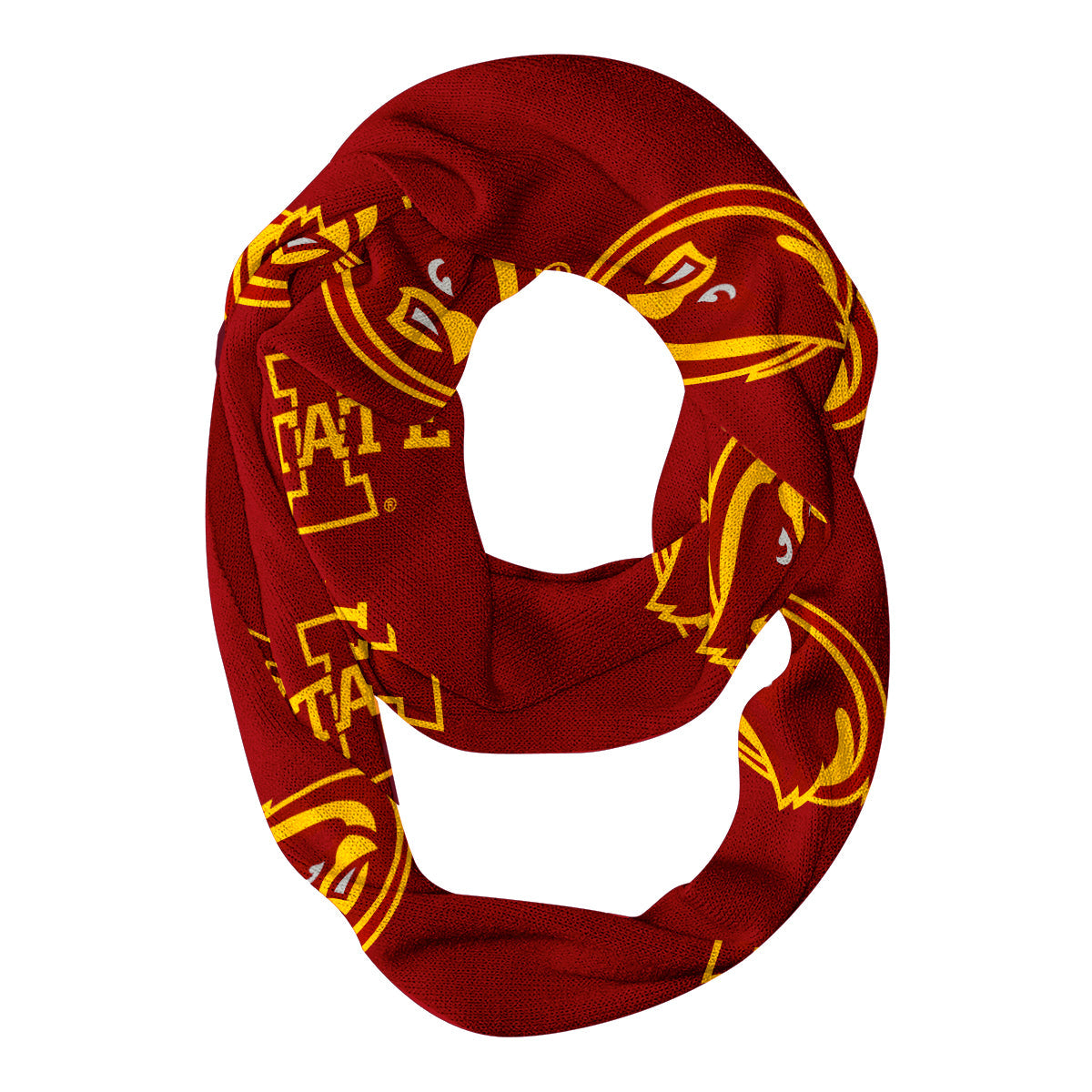 Iowa State Cyclones ISU Vive La Fete Repeat Logo Game Day Collegiate Women Light Weight Ultra Soft Infinity Scarf