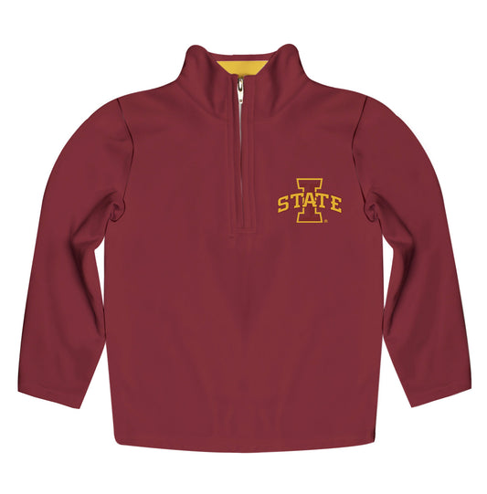 Iowa State Cyclones ISU Game Day Solid Red Quarter Zip Pullover for Infants Toddlers by Vive La Fete