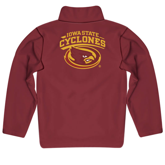 Mouseover Image, Iowa State Cyclones ISU Game Day Solid Red Quarter Zip Pullover for Infants Toddlers by Vive La Fete