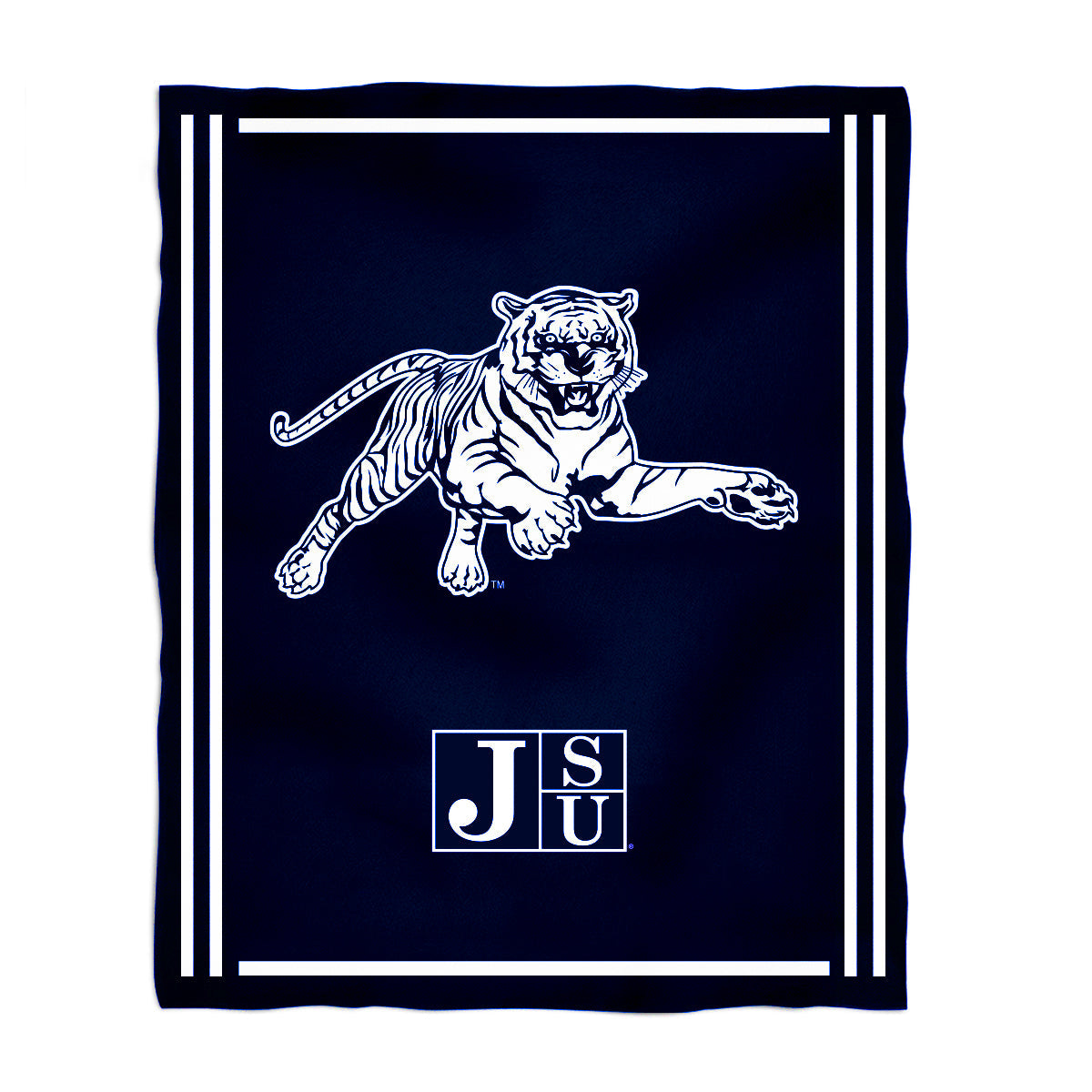 Jackson State University Tigers Kids Game Day Blue Plush Soft Minky Blanket 36 x 48 Mascot