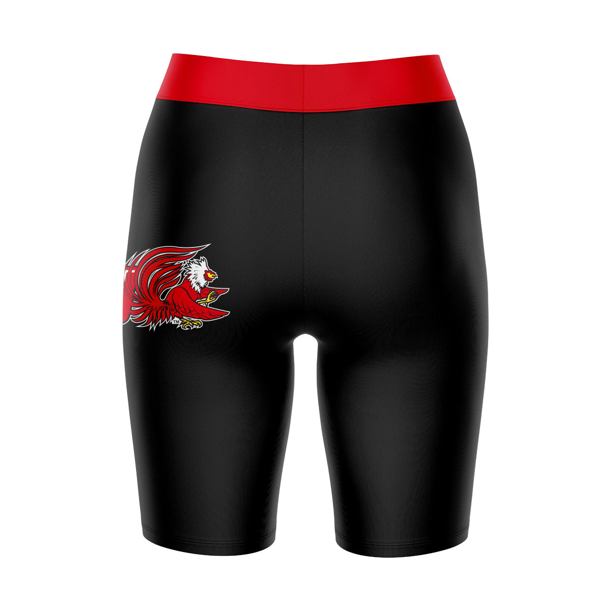 JSU Gamecocks Vive La Fete Game Day Logo on Thigh and Waistband Black and Red Women Bike Short 9 Inseam"