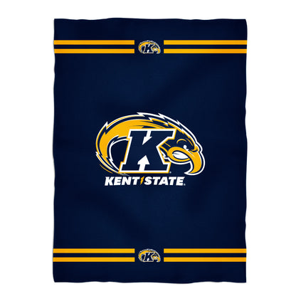 Kent State Golden Flashes Game Day Soft Premium Fleece Navy Throw Blanket 40 x 58 Logo and Stripes